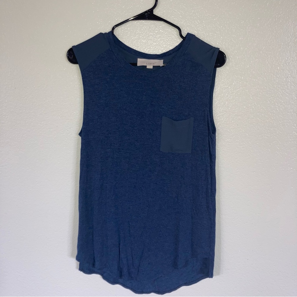 LOFT Navy Blue Tank Top with Pocket